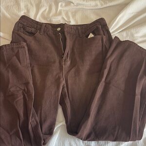 Brown straight leg jeans